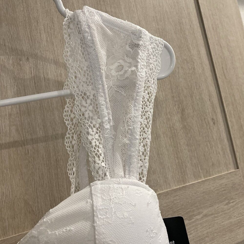 Lace Corsets White Black Coquette Whimsigoth Cap Sleeve Floral Top Women S Lot/2 - Picture 2 of 11